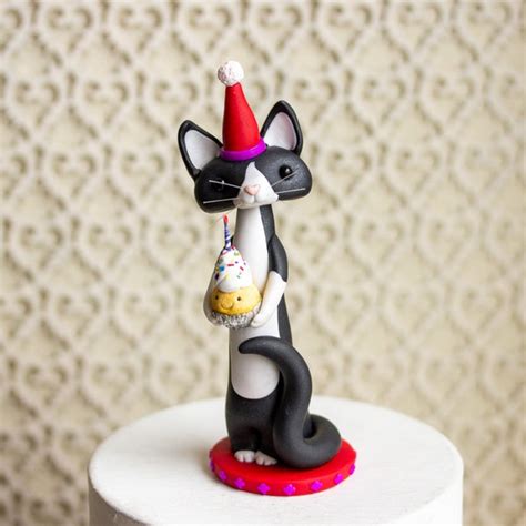 Tuxedo Cat Cake Topper Etsy