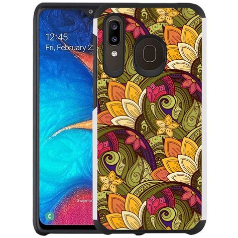 Samsung Galaxy A20 Phone Case Colorful Design Hybrid Armor Case