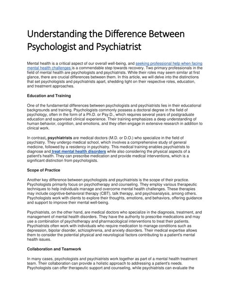 Ppt Understanding The Difference Between Psychologist And