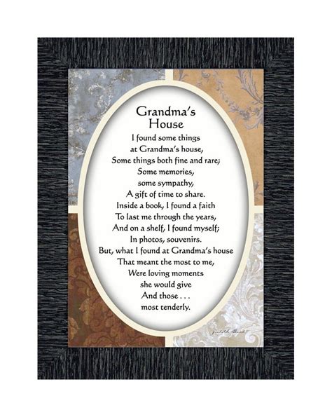 Grandmas House Thanking Grandma For All She Has Done Framed Poem 7x9