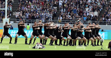 The Maori haka war dance, New Zealand All Blacks v Namibia, Rugby World ...