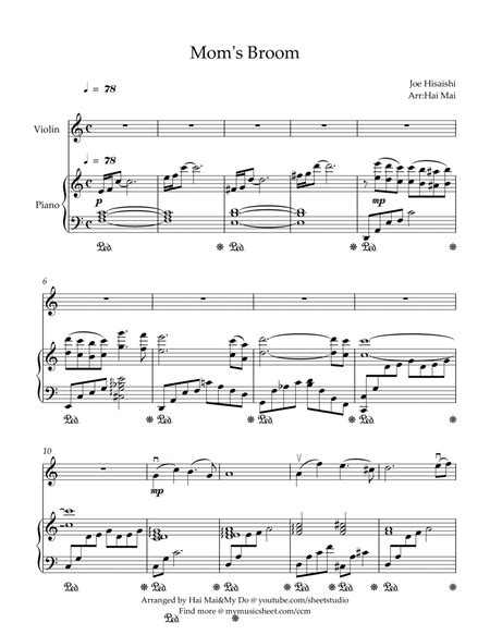 Kikis Delivery Service On A Clear Day By Joe Hisaishi Violin Solo Digital Sheet Music