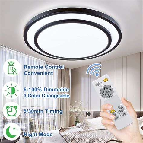 Modern Dimmable Led Flush Mount Ceiling Light With Remote 18 9 Inch Round In Nepal At Npr