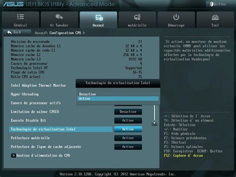 Activer La Virtualisation Intel Vt X Amd V Dans Le Bios Uefi Le