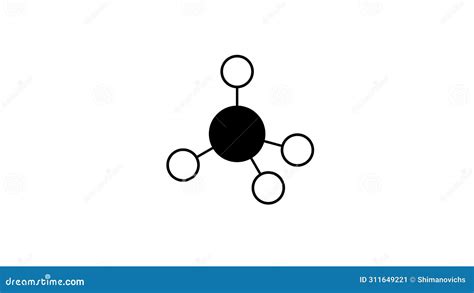 Methane Molecule Structural Chemical Formula Ball And Stick Model Isolated Image Simplest