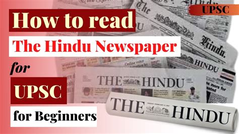 How To Read The Hindu Newspaper For UPSC For Beginners Newspaper