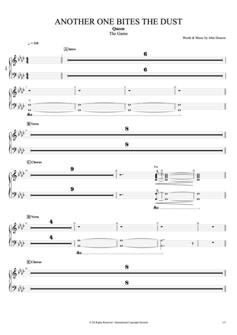 Another One Bites The Dust Tab By Queen Guitar Pro Full Score