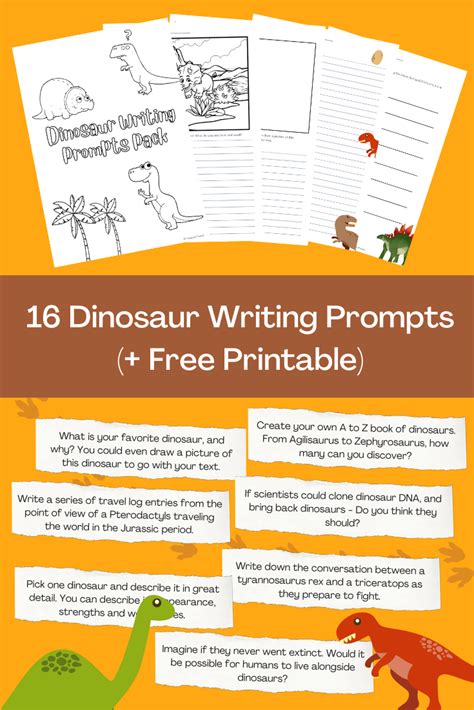 16 Dinosaur Writing Prompts Free Printable Imagine Forest