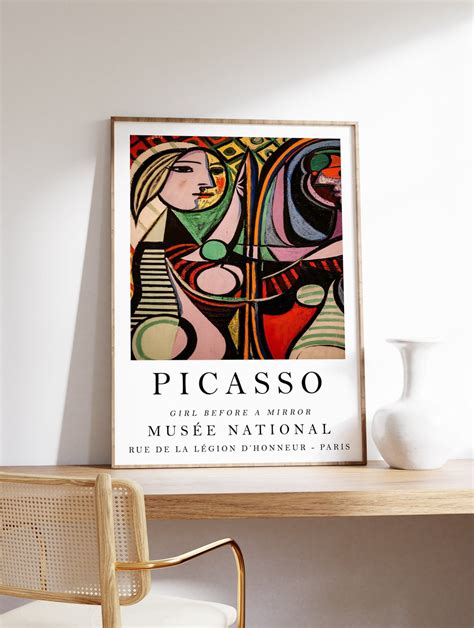 Picasso Kunst Poster M Dchen Vor Einem Spiegel Pablo Picasso Etsy De