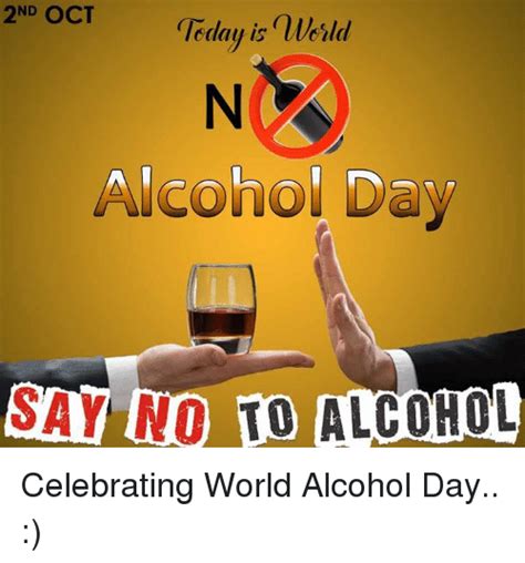 2 October World No Alcohol Day Alcohol Awareness