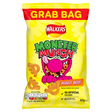 Walkers Monster Munch Roast Beef Snacks Crisps G