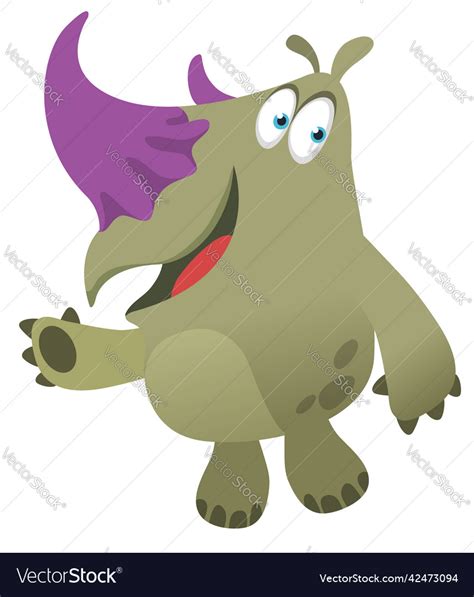 Cartoon rhino of funny rhinoceros Royalty Free Vector Image