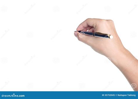 Hand Sign Posture Hold Pen Write Isolated Royalty Free Stock Photo