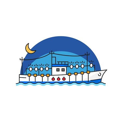 Premium Vector Fishing Industry Trawler Boat Or Vessel Line Icon