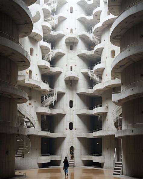 The Interior Of A Brutalist-Style Apartment Building