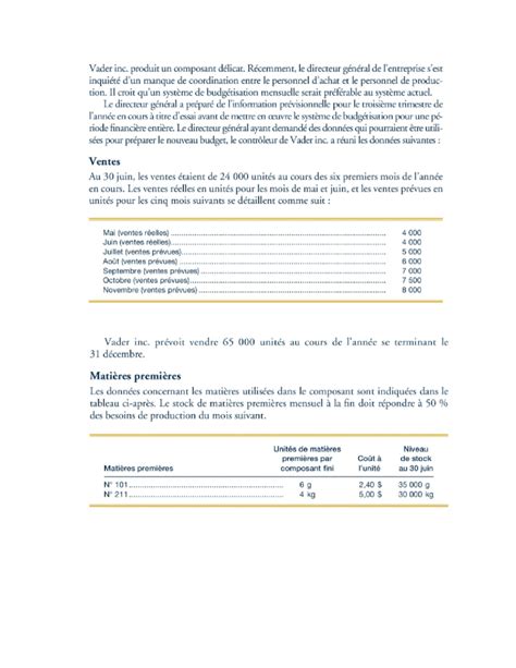 Exercice Sco Exercise Sur L Tablissement D Un Budget L