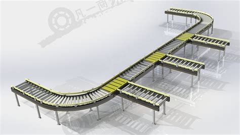 三线合一滚筒输送线3d模型下载凡一商城