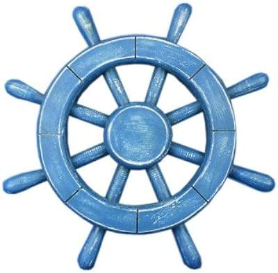 Amazon Hampton Nautical Rustic Dark Blue And White Ship Wheel 12