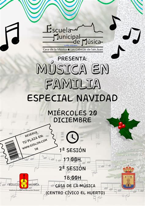 Venta De Entradas MÚsica En Familia 20 12 2023 17h Escuela Municipal De MÚsica Salón De