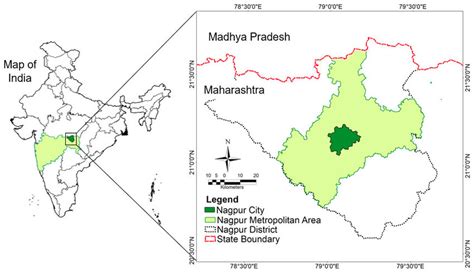 Location Map Of Nagpur City And Nagpur Metropolitan Area In India