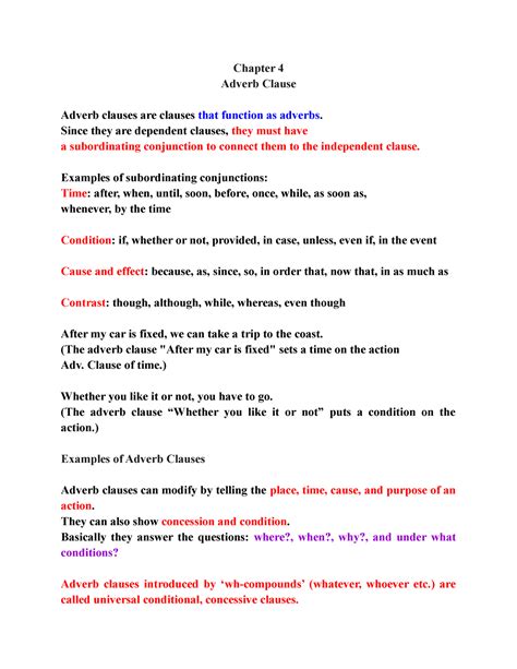 Adverb Clause Examples