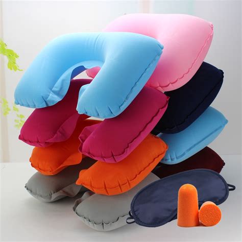 Pvc Flocking Outdoor Portable Pillow Travel Neck U Shaped Inflatable