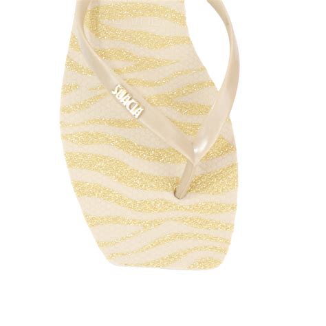Chinelo Sua Cia Nude Zebra Shine