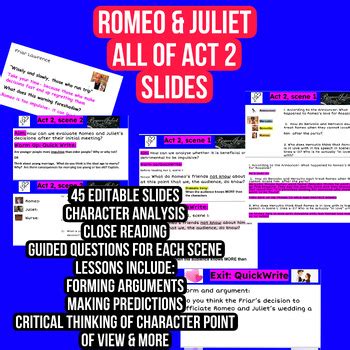 Romeo Juliet All Of Act Slides By Engagingenglishlessons Tpt