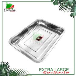 Jual Nampan Baki 40 X 30 CM Stainless Steel Tray Baki Segi Kotak 40