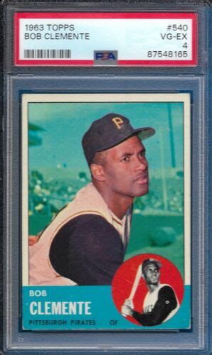 1963 Topps Bob Roberto Clemente Card High 540 Pittsburgh Pirates VG EX