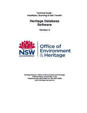 Fillable Online Environment Nsw Gov Heritage Database Software Version