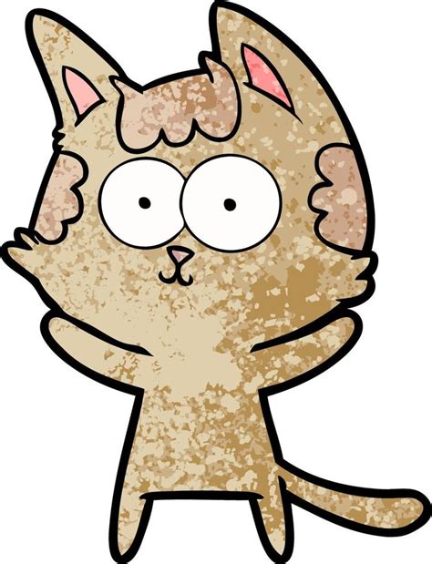 Gato Feliz De Dibujos Animados 12364404 Vector En Vecteezy