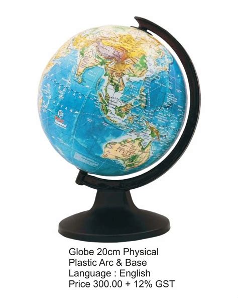 Excel Globes Blue Physical Globe In Plastic Arc Base For Education