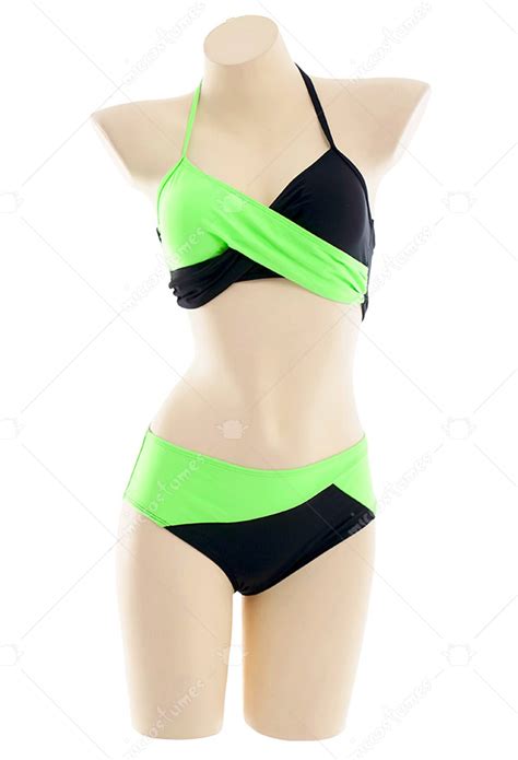 Shego Bikini Set Kim Possible Bathing Suit Beach Swimsuit Top