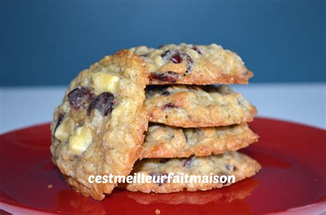 Cookies Au Chocolat Blanc Et Aux Cranberries C Est Meilleur Fait Maison