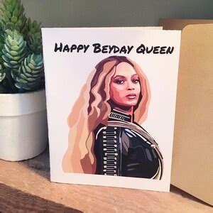 Beyonce Birthday Card Bey Queen Bey Punny Greeting Card Happy Birthday