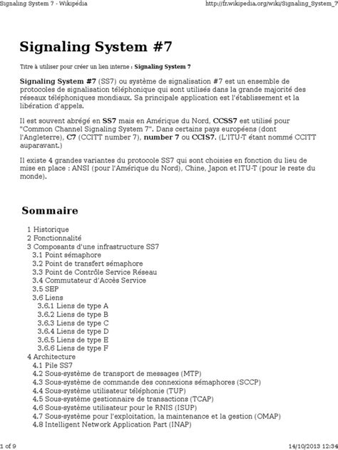 Signalisation Ss7 Architecture De Réseau Union Internationale Des