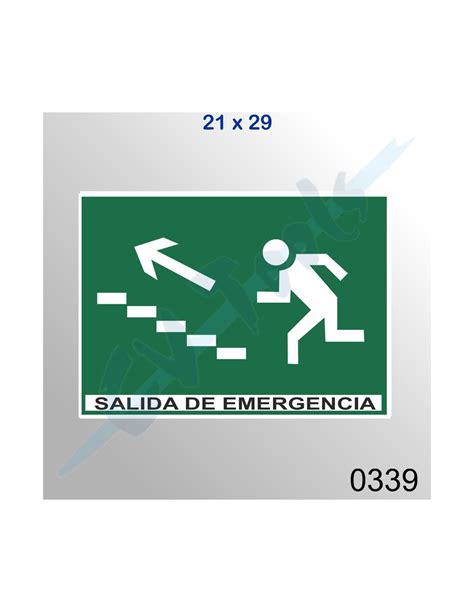 Cartel Pvc X Salida De Emergencia Escalera Arriba Derecha