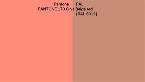 Pantone 170 C Vs Ral Beige Red Ral 3012 Side By Side Comparison