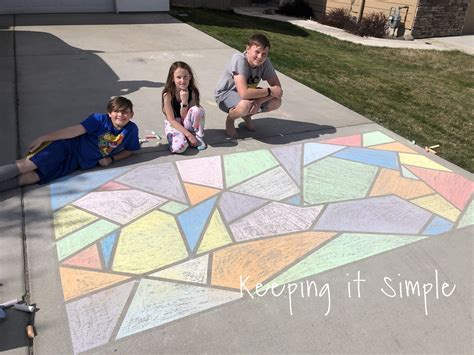 Sidewalk Chalk Mosaic Art With Words 1 • Keeping It Simple