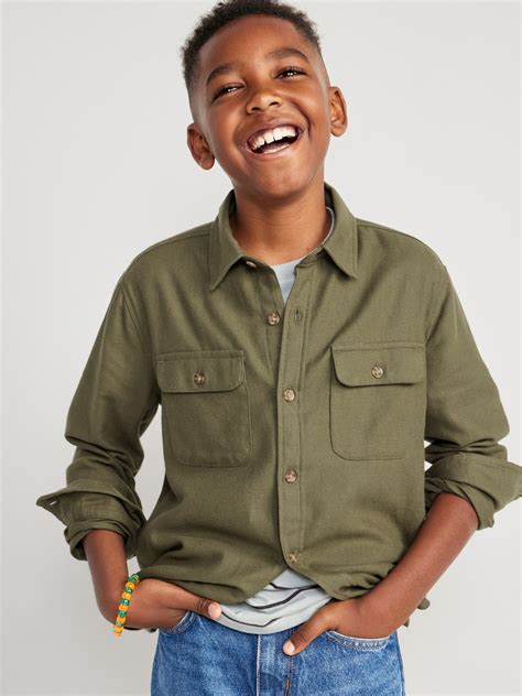 Soft Brushed Flannel Pocket Shirt For Boys Old Navy