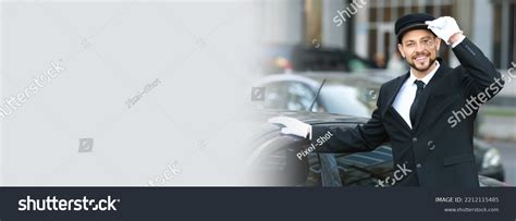 Portrait Handsome Chauffeur Near Luxury Car Stock Photo 2212115485 ...