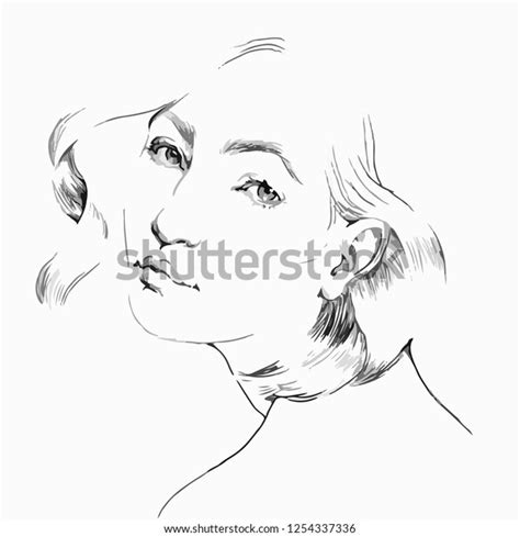 Beautiful Young Girl Short Hair Illustration Stock Vector Royalty Free 1254337336 Shutterstock