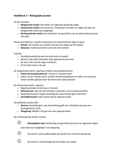 Hoofdstuk Paragraaf En Hoofdstuk Belangrijke Punten De Drie