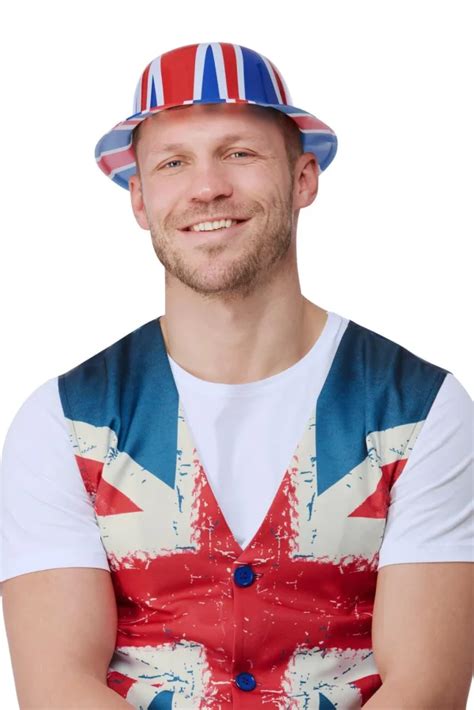 Union Jack Plastic Bowler Hat