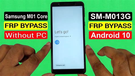 Samsung M01 Core FRP Bypass U3 Android 10 Samsung Galaxy M01 Core SM