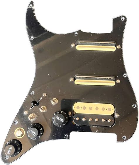 Left Handed Ssh Prewired Guitar Strat Pickguard Set With Silent Switch