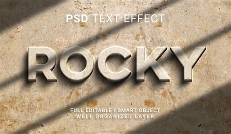 Efeito De Texto Estilo Rocky D Psd Premium