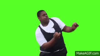 fat black guy dancing green screen    gif