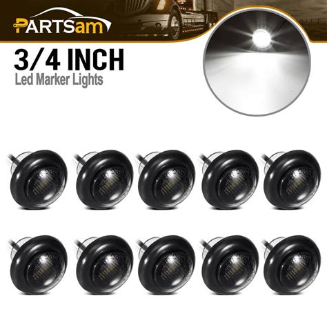 3/4 Inch White LED Side Marker Clearance Lights Smoke Black Lens – Partsam